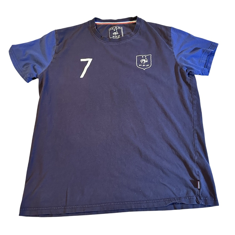 France Soccer Jersey Griezmann 7 FFF Blue Tee Shirt Size XL 2018 World Cup Tee